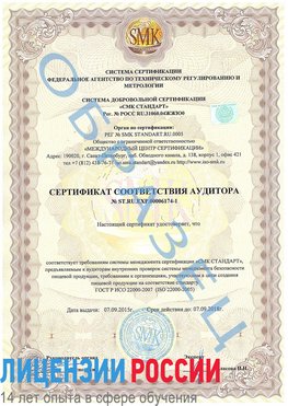 Образец сертификата соответствия аудитора №ST.RU.EXP.00006174-1 Северобайкальск Сертификат ISO 22000
