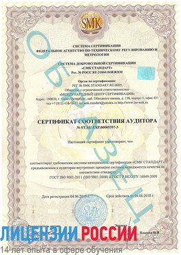Образец сертификата соответствия аудитора №ST.RU.EXP.00005397-3 Северобайкальск Сертификат ISO/TS 16949