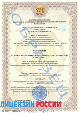 Образец разрешение Северобайкальск Сертификат ISO 50001